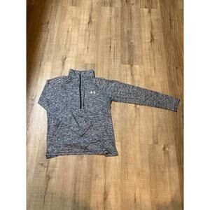 Under Armour Womens LongSleeve Athletic Top Large Grey Quarter Zip